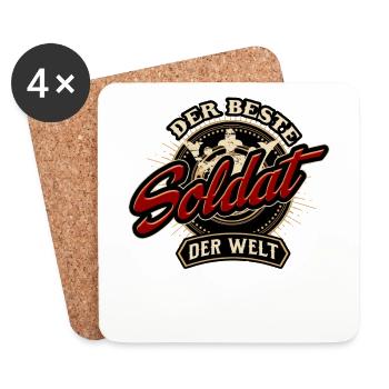Der Beste Soldat der Welt - Geburstags Geschenk - Untersetzer (4er-Set) - Weiß - Vorne