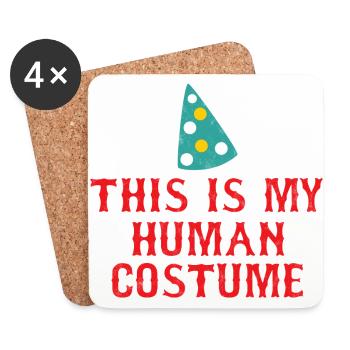 Clown: This Is My Human Costume - Gift - Coasters (set of 4) - white - Front