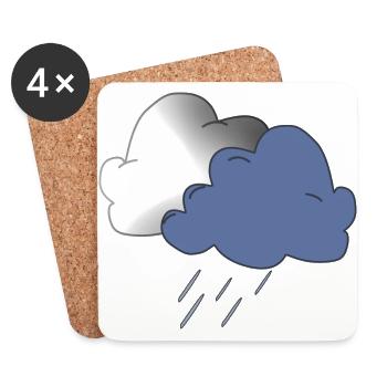 rainbow sun clouds weather rainbow sun cloud52 - Coasters (set of 4) - white - Front