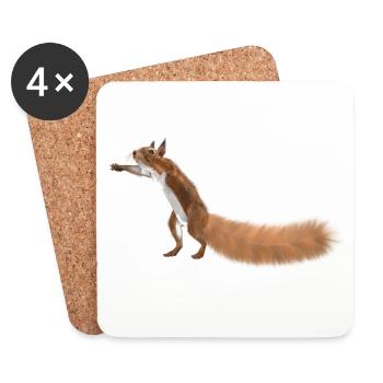 squirrel - Coasters (set of 4) - white - Front