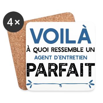 Un Agent d'entretien parfait métier cadeau - Dessous de verre (lot de 4) - blanc - Devant