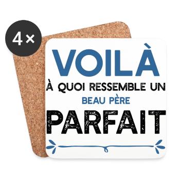 Un Beau père parfait métier cadeau - Dessous de verre (lot de 4) - blanc - Devant