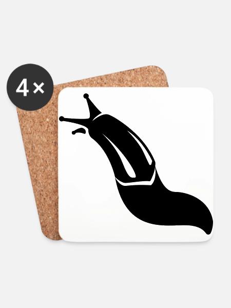 Nacktschnecke - Untersetzer (4er-Set) - Weiß