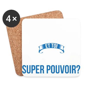 Géomètre super pouvoir homme - Dessous de verre (lot de 4) - blanc - Devant