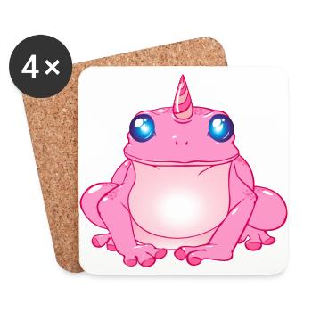 grenouille licorne - Dessous de verre (lot de 4) - blanc - Devant