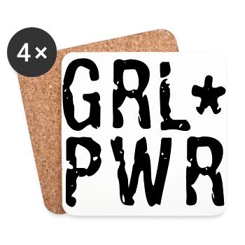 Girl Power - Dessous de verre (lot de 4) - blanc - Devant