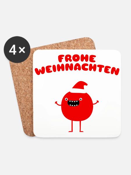 Funny Santa Claus - Merry Christmas - Coasters (set of 4) - white