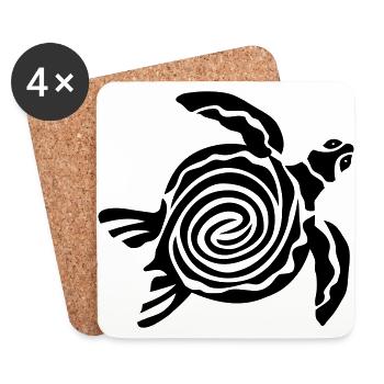 turtle schildkröte - Untersetzer (4er-Set) - Weiß - Vorne