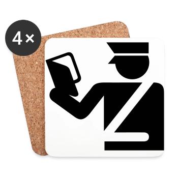 Policeman traffic ticket gift idea hat - Coasters (set of 4) - white - Front