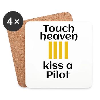 Kiss A Pilot - Coasters (set of 4) - white - Front