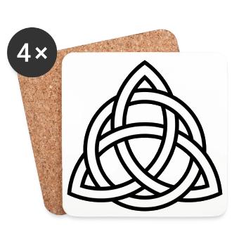 noeuds celtiques - symbole celtique - Dessous de verre (lot de 4) - blanc - Devant