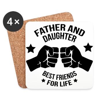 Father and daughter best friend - mutter - Untersetzer (4er-Set) - Weiß - Vorne