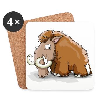 mammouth grincheux! idée cadeau - Dessous de verre (lot de 4) - blanc - Devant