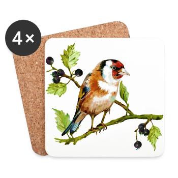 Vogel - Untersetzer (4er-Set) - Weiß - Vorne