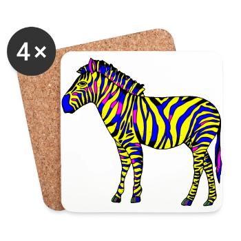 zebra - Coasters (set of 4) - white - Front