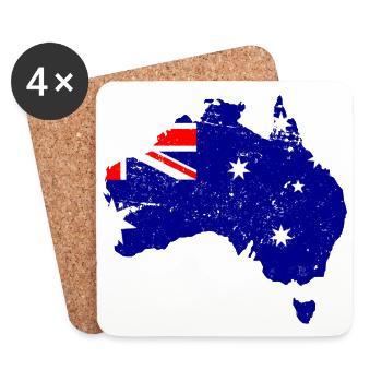 Australien vintage Karte - Untersetzer (4er-Set) - Weiß - Vorne