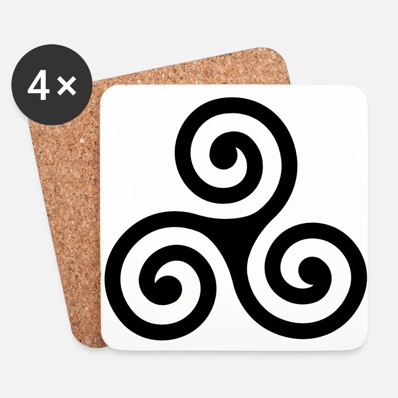 Keltisches Symbol - Untersetzer (4er-Set) - Weiß