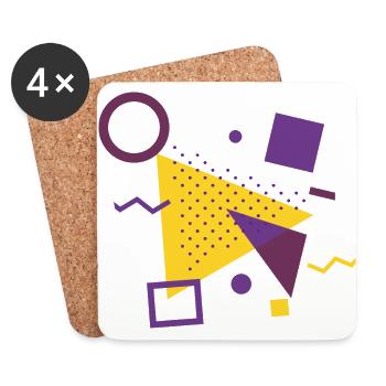 Retro pattern | Vintage | Gift idea - Coasters (set of 4) - white - Front
