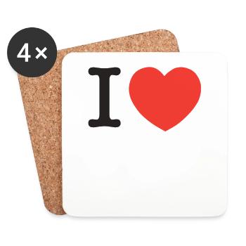 I love / I heart (individueller Text) - Untersetzer (4er-Set) - Weiß - Vorne