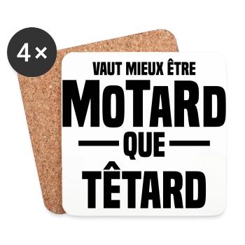 vaut mieux être motard que têtard - Dessous de verre (lot de 4) - blanc - Devant