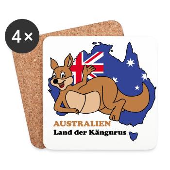 Känguru - Untersetzer (4er-Set) - Weiß - Vorne