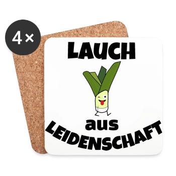Lauch aus Leidenschaft - Untersetzer (4er-Set) - Weiß - Vorne
