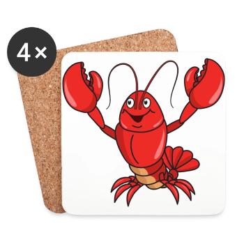 lobster - Coasters (set of 4) - white - Front