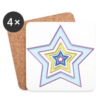 Star in star - Coasters (set of 4) - white - Front