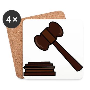Juges Hammer, avocat, justice, droit - Dessous de verre (lot de 4) - blanc - Devant
