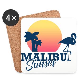 Malibu Sunset - Untersetzer (4er-Set) - Weiß - Vorne