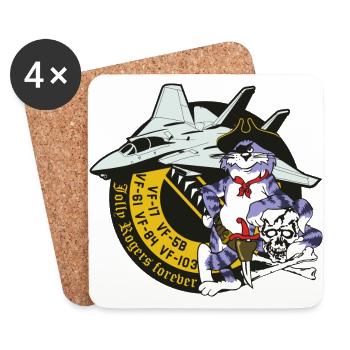 Tomcat - Jolly Rogers Forever - Coasters (set of 4) - white - Front