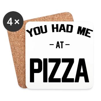 pizza - Dessous de verre (lot de 4) - blanc - Devant