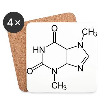 Theobromin - Untersetzer (4er-Set) - Weiß - Vorne