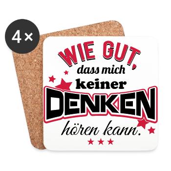 Wie gut, dass mich keiner denken hören kann! - Untersetzer (4er-Set) - Weiß - Vorne