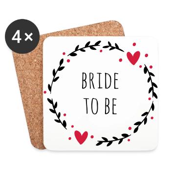 Bride to be | JGA - Coasters (set of 4) - white - Front