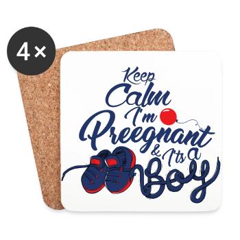pregnant baby child born birth gift idea - Coasters (set of 4) - white - Front
