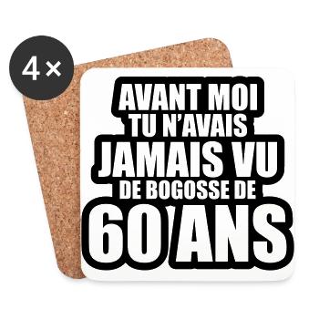 tu n'avais jamais vu de bogosse de 60 ans - Dessous de verre (lot de 4) - blanc - Devant