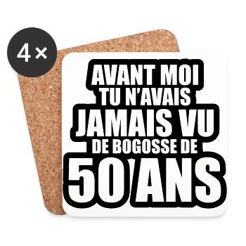 tu n'avais jamais vu de bogosse de 50 ans - Dessous de verre (lot de 4) - blanc - Devant