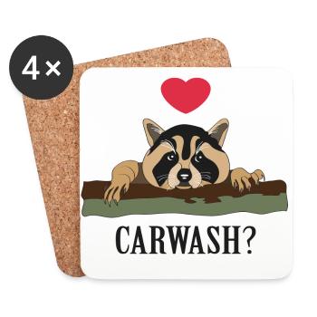 racoon - Coasters (set of 4) - white - Front
