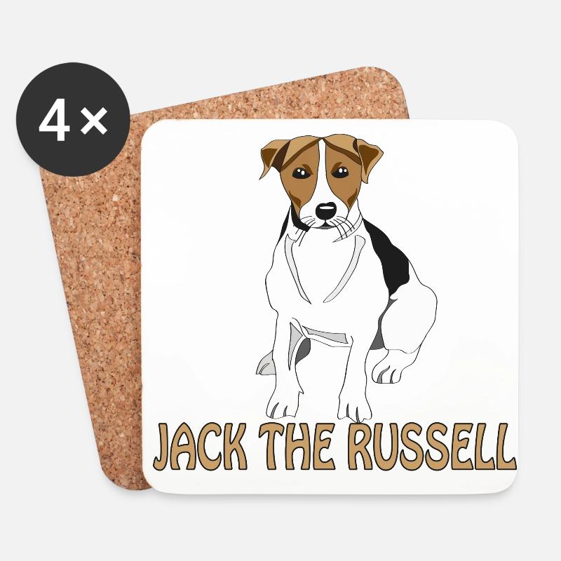 Jack Russell - Untersetzer (4er-Set) - Weiß