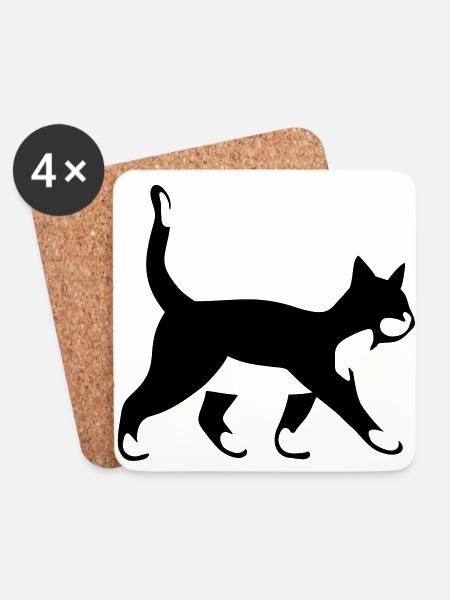 Katze kleine Katze Katzendame - Untersetzer (4er-Set) - Weiß