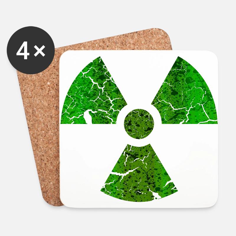 Radioactive - Grunge Texture - Untersetzer (4er-Set) - Weiß