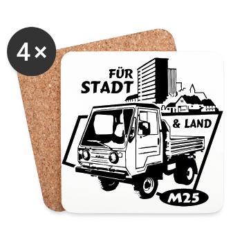 Multicar M25 IFA Mobile - Untersetzer (4er-Set) - Weiß - Vorne