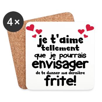 je t'aime tellement que je pourrais te donner... - Dessous de verre (lot de 4) - blanc - Devant