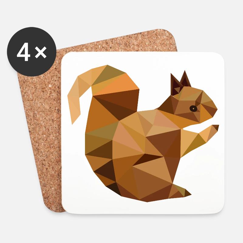 Eichhörnchen - Untersetzer (4er-Set) - Weiß