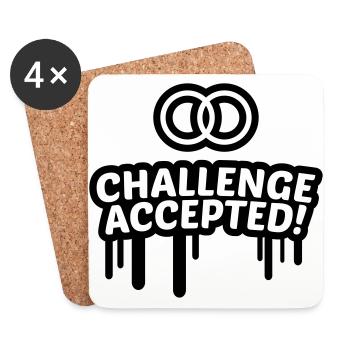 Wedding challenge accepted 2 c - Coasters (set of 4) - white - Front