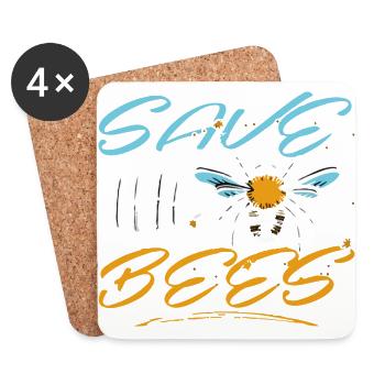 Save the bees - Coasters (set of 4) - white - Front