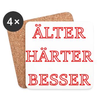 Typisch Mann, älter härter besser - Untersetzer (4er-Set) - Weiß - Vorne