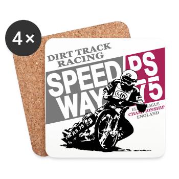Speedway Racing - Untersetzer (4er-Set) - Weiß - Vorne
