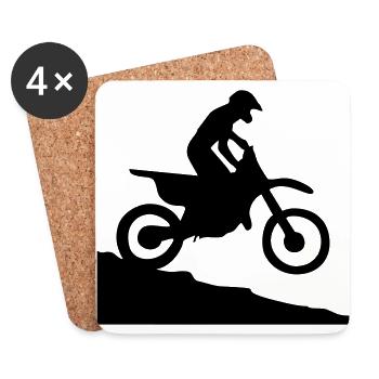 Motocross - Dessous de verre (lot de 4) - blanc - Devant